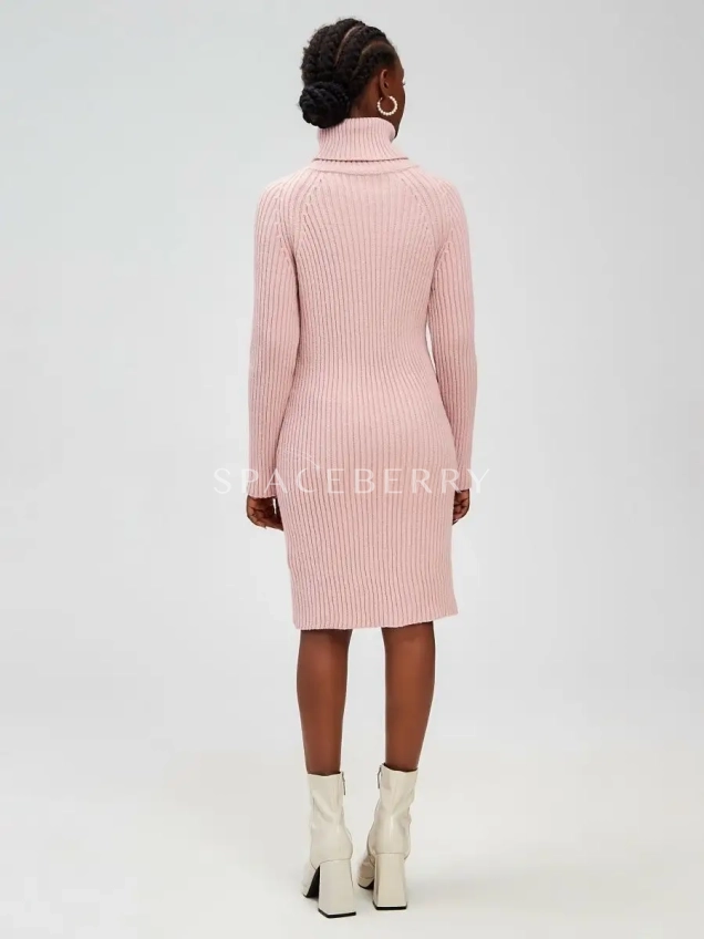 Женское теплое вечернее вязаное платье